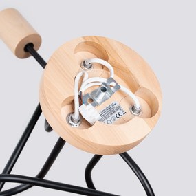 Stropné svietidlo Ember 3, drevené telo svietidla, b