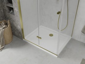 Mexen Lima sprchovací kút 90 x 100 cm, číre sklo-zlatý profil + sprchová vanička, 856-090-100-50-00-4010