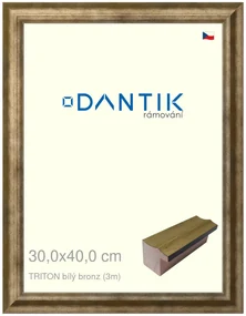 DANTIK rám na obraz 30x40 | TRITON bílý bronz (Plexi Čiré)