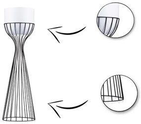 Kovový kvetináč LOFT 68x20 cm čierna/biela