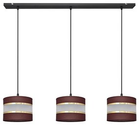 Luster na lanku HELEN 3xE27/15W/230V hnedá/čierna/zlatá
