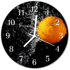 Nástenné sklenené hodiny Oranžový fi 30 cm