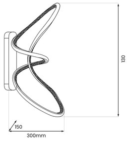 LED Nástenné svietidlo TESORO LED/15W/230V čierna