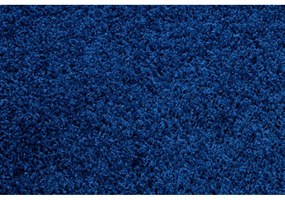 Kusový koberec Shaggy Sofia tmavo modrý kruh 120x120 120cm