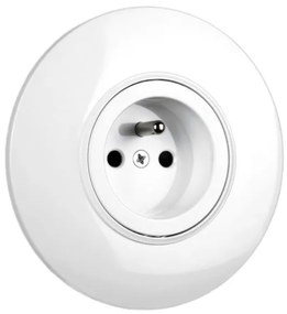 Elhard Okrúhla zásuvka Rondo s okrúhlym rámčekom, biela - kompletná RD6000W