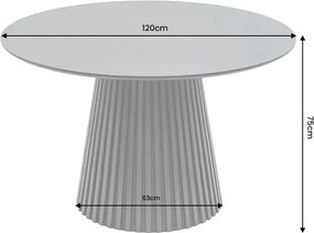 Dizajnový okrúhly jedálenský stôl Wadeline 120 cm čierny