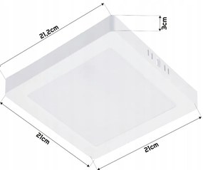 BERGE Prisadený štvorcový LED panel 18W - 1980lm - neutrálna farba