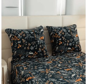 Sada 2ks mikroplyšových obliečok THE FOX AND THE HARE tmavozelené + obliečka mikroplyš SOFT 180x200 cm biele, dvojlôžko