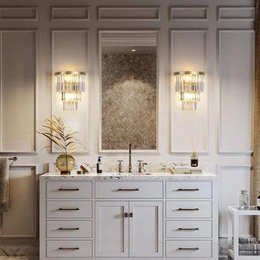 Toolight Toolight, krištáľové nástenné svietidlo, 1xE14, APP1535-1W, zlatá, OSW-06163