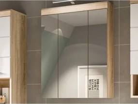 Kúpeľňová skrinka so zrkadlom Lambada, dub sonoma/biela lesk%