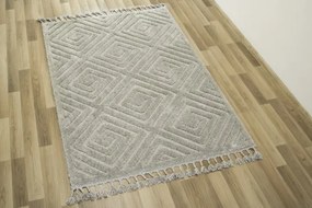 Koberec Berber 7061 l. Romby 3D jasný sivý