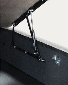 Sivá čalúnená dvojlôžková posteľ s úložným priestorom 140x190 cm Matters – Kave Home