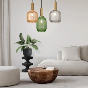 Toolight Toolight, závesné svietidlo zo skla 1xE27, APP459-1CP, zelená, OSW-00589