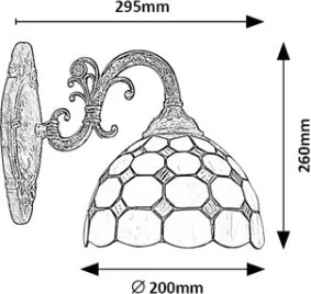 Brilagi - Tiffany vitrážová nástenná lampa DORAN 1xE27/40W/230V