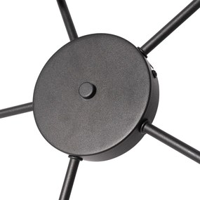 Stropné svietidlo čierne so zlatým vnútrom 5-žiarovkové - Multidrum