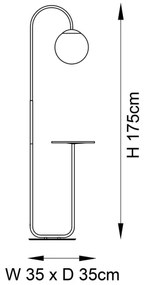 Endon 92424 - Stojacia lampa HALO 1xE14/7W/230V čierna/biela