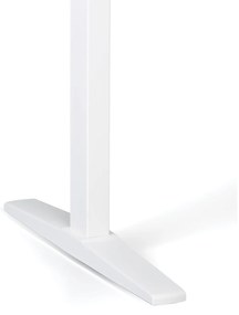 Výškovo nastaviteľný stôl, elektrický, 675-1325 mm, ľavý/pravý, doska 1800x1200 mm, biela podnož, orech
