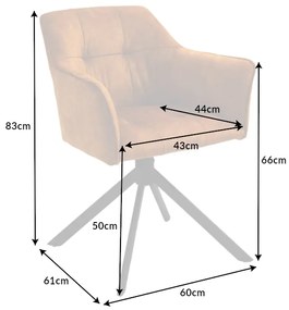 Loft horčicovo žltá zamatová otočná stolička