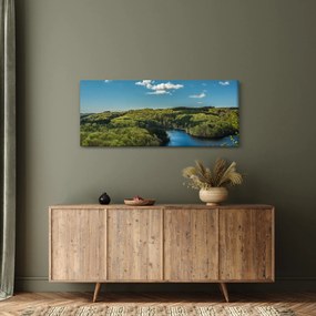 Obraz - Jazero v lesoch (120x50 cm)