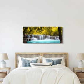 Obraz - Vodopád, s jasnými farbami (120x50 cm)