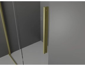 Mexen Velar, sprchový kút s posuvnými dverami 140 x 100 cm, 8mm sklo námraza, zlatá matná, 871-140-100-31-55