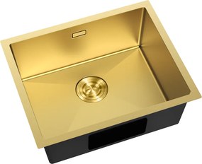 Mexen Trixo, 1-komorový nerezový drez 540 x 440 mm, brúsená zlatá, 6414541000-55