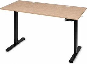 Elektrický písací stôl 120x60 cm, zdvíhateľný, výškovo nastaviteľná 72-118 cm, svetlý dub,