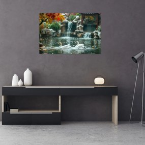 Obraz - Ázijské jazierko (90x60 cm)