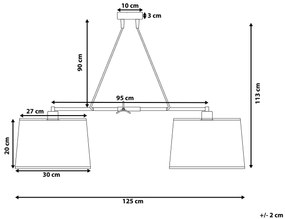 Čierna dvojitá závesná lampa FUCINO Beliani