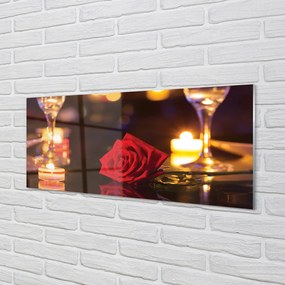 Obraz plexi Rose sviečka okuliare 120x60 cm