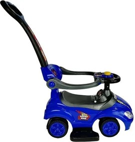 LEAN CARS Detské odrážadlo s vodiacou tyčou Mega Car 3v1, modré