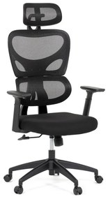 Kancelárska ergonomická stolička GRANT - sieť, látka, čierna