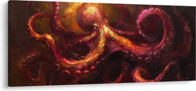 Obraz - Chobotnica, olejomaľba (120x50 cm)