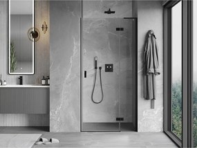 Mexen Mist-H L, 1-krídlové sprchové dvere pravé 110 cm, číre sklo, čierny profil, 8A5L-110-000-70-00-P