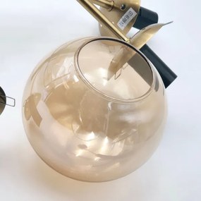 Luster na tyči ROLLO 8xE14/5W/230V zlatá/dymová béžová