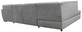 Rozkladacia rohová sedacia súprava SERPA v tvare U, ľavá, sivá, s úložným priestorom