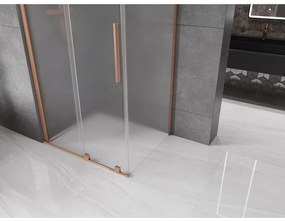 Mexen Velar, sprchový kút s posuvnými dverami 100 x 90 cm, 8mm sklo námraza, medená matná, 871-100-090-31-65