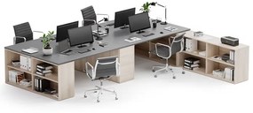 Kancelársky písací stôl s úložným priestorom BLOCK B05, dub prírodný/grafit