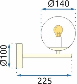Toolight - nástenné sklenené svietidlo Classic APP684-1W, zlatá, OSW-05639