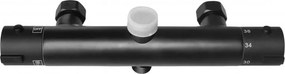 Erga Erga, termostatická sprchová batéria s horným 3/4" pripojením sprchového stĺpu, čierna matná, ERG-YKA-BW.FL-THERM-BLK