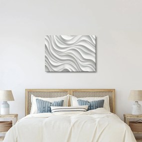 Obraz - 3D biele vlny (70x50 cm)