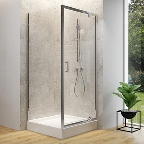 Sprchový kút štvorcový Brasco Pivot 80x80x190 chróm S168-009