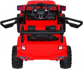 Ramiz Autíčko na batérie Jeep Dark Night pre deti Červené + pomalý štart + EVA + LED Audio