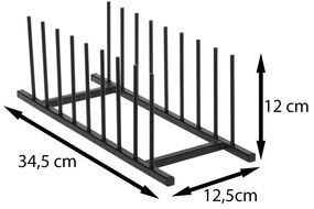 Kovový stojan na taniere Basic, 34x12,5x12 cm