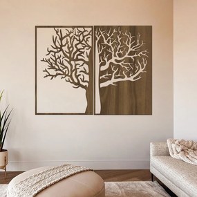 drevo zivota Drevený strom na stenu DUALITY z dvoch dielov Farebný vzor: Čierna, Veľkosť viacdielov: 40x30