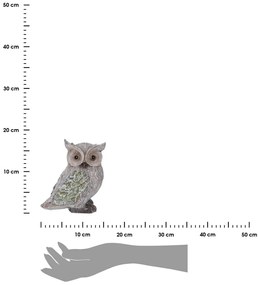 Záhradná figúrka z polyresínu Owl, 18 cm, viacfarebná