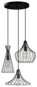 Luster na lanku MEZOPOTAMYA 3xE27/40W/230V čierna