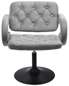 LuxuryForm DESIGN Kreslo ADRIA VELUR na čiernom tanieri - šedé