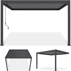 Záhradná a hliníková terasová pergola Deluxe Wall 3,6x4 antracitová Gutroof