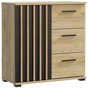 Loftová komoda 80 cm so zásuvkami a úchytkami